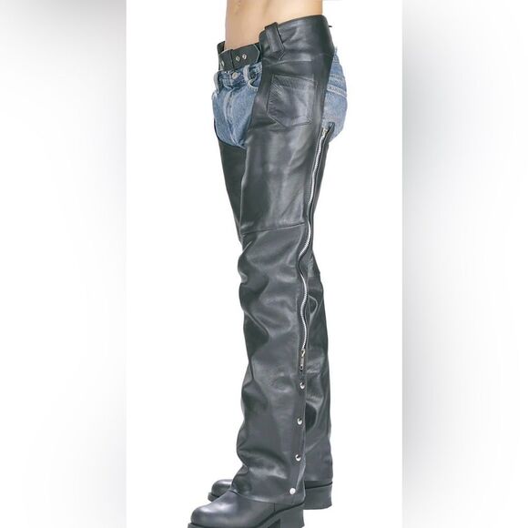 XELEMENT  Leather Motorcycle Chaps Black Size Small size 36 - Picture 1 of 11